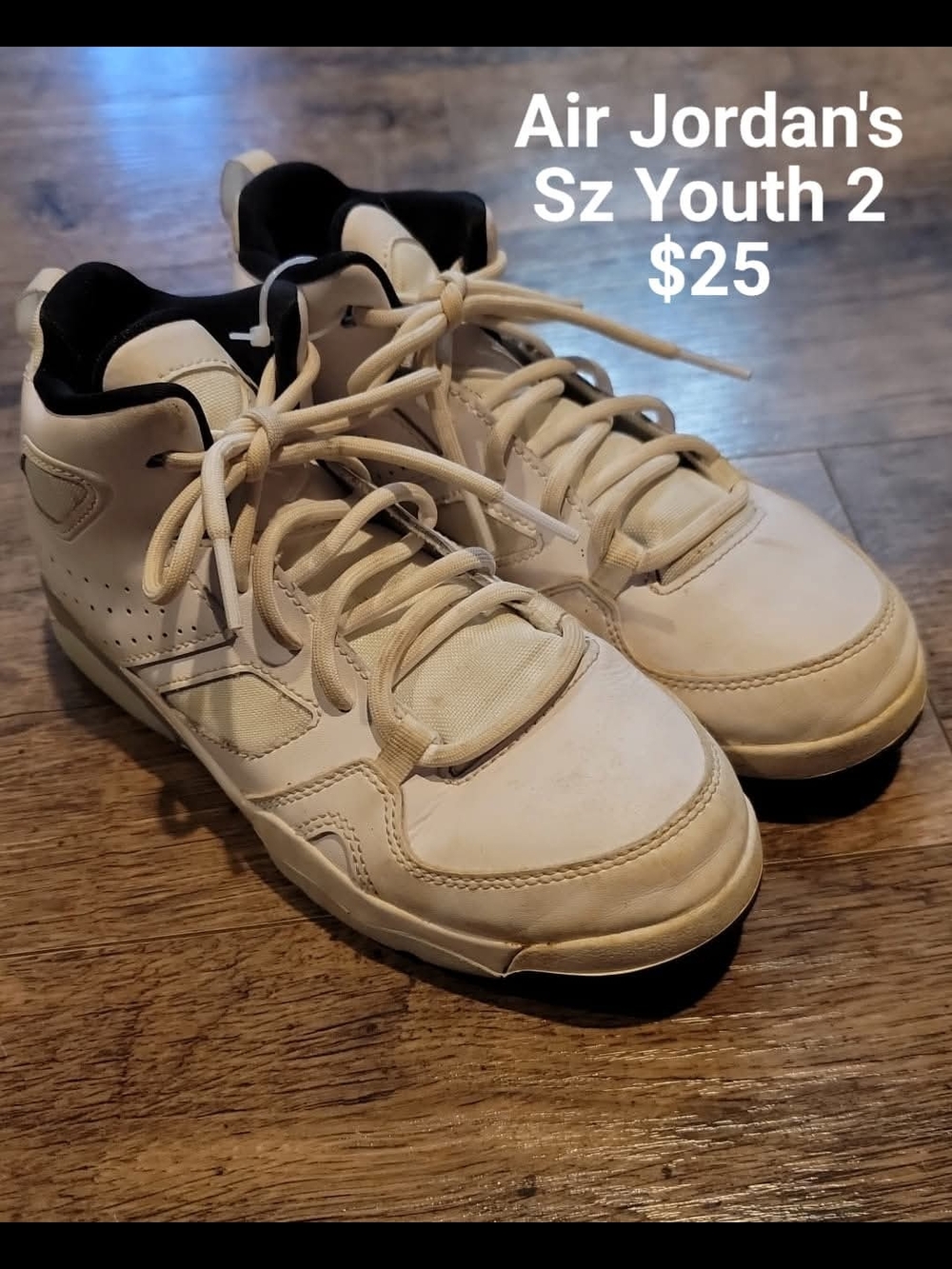 Jordan Kids White and Black Mid-Top Sneakers